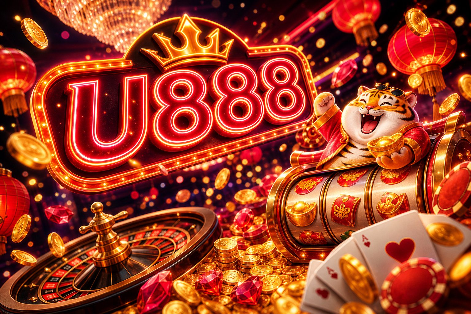 Giao diện trang chủ U888 với danh mục trò chơi và ưu đãi tân thủ 2026